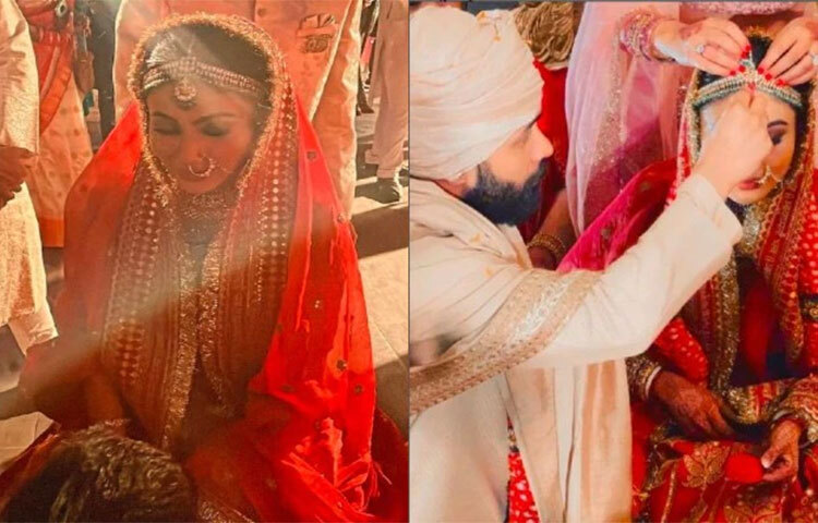 দুবাইয়ের ইনভেসমেন্ট ব্যাংকার সুরজ নামবিয়ার। সঙ্গে রিয়েল এস্টেটের ব্যবসাও রয়েছে। বেঙ্গালুরুতে আদি বাড়ি সুরজের। দুই বাড়ির রীতি মেনে মৌনি ও সুরজের বিয়েতে খুশি নায়িকার অনুরাগীরা। সোশ্যাল মিডিয়ায় ভাইরাল ছবি-ভিডিওতেই তার প্রমাণ মিলেছে। ছবি: সংগৃহীত