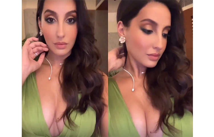 ফটোশুটের মাঝেই ফ্যানদের জন্য দুটি রিল ভিডিও শুট করেছেন নোরা ফতেহি। সেই ভিডিওতেও নজর কেড়েছেন আবেদনময়ী নোরা। ছবি: সংগৃহীত