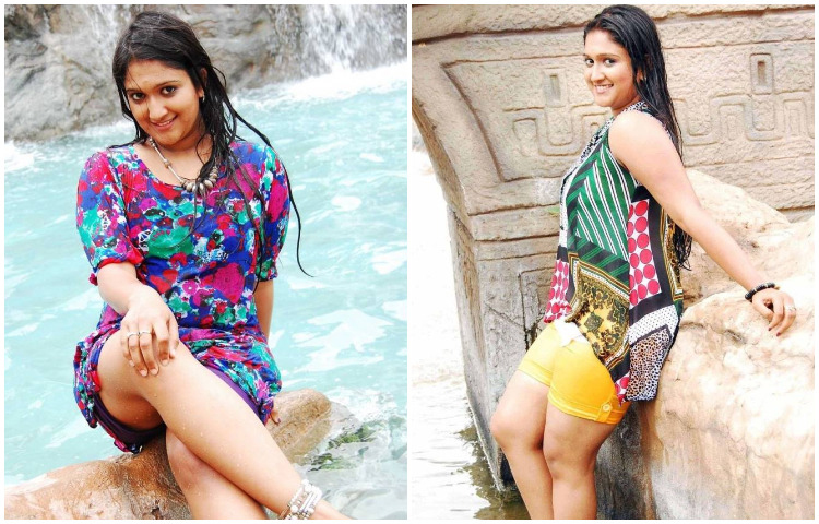 পাহাড়ি ঝরনায় স্নান করছেন রুপিকা।