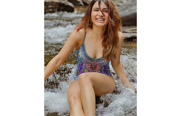 এই ছবিটি গোয়ার। সামান্থা পরে আছেন একটি বোহেমিয়ান স্টাইলের স্যুইম স্যুট। ছবি: সংগৃহীত