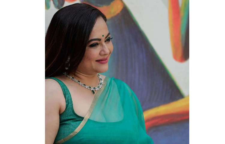 শাড়িতে আকর্ষণীয় শ্রীলেখা। ছবি: ইনস্টাগ্রাম