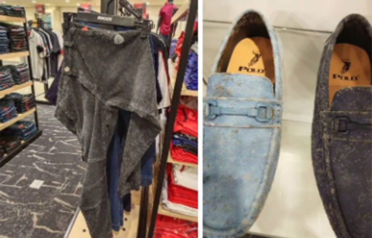 চামড়ার সামগ্রী বিক্রি হত এই শপিংমলে। কিন্তু দীর্ঘদিন বন্ধ থাকার ফলে জলীয়বাষ্প জমে ছাতা পড়ে গিয়েছে সমস্ত নতুন সামগ্রীর উপরেই।