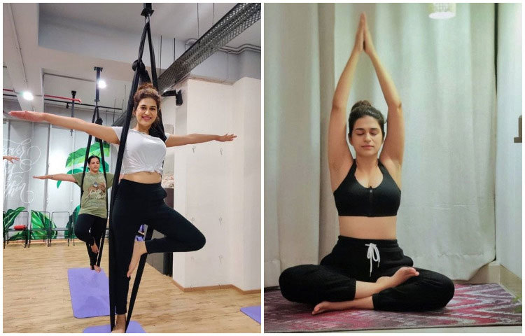 ব্যায়াম ও ইয়োগাতে ব্যস্ত শ্রদ্ধা।