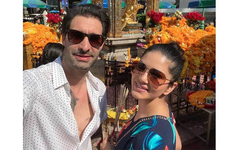 স্বামী ড্যানিয়েল ওয়েবারের সঙ্গে ব্যাংককে সানি লিওন।