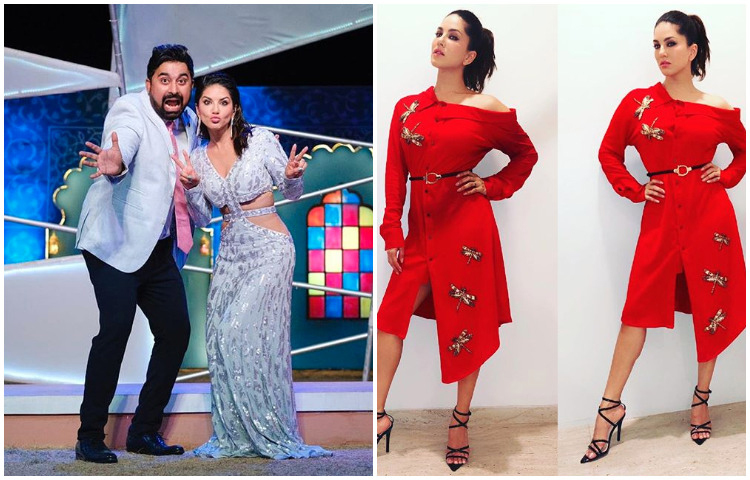 ফটোশুটে সানির পোজ।