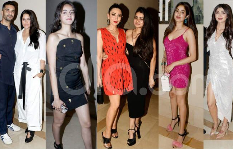 অঙ্গদ বেদি-নেরা ধুপিয়া, অনন্যা পান্ডে, করিশ্মা কাপুর, জাহ্নবী কাপুর এবং শিল্পা শেঠি।