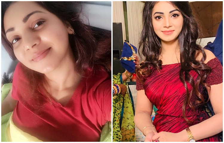 মেরুন কালারে ঝলমলে সাদিয়া জাহান প্রভা। ছবি: ইন্সটাগ্রাম