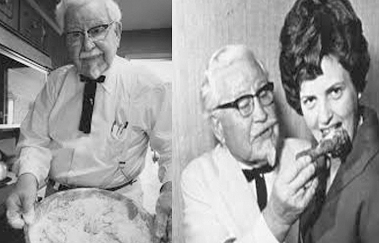 পরিচিতদের খাওয়াতে লাগলেন তার তৈরি মাংস ভাজা। এরপর কেন্টাকির এক গ্যাস স্টেশনে, যেখানে তিনি কাজ করতেন, সাজিয়ে রাখলেন তার তৈরি ফ্রায়েড চিকেন। খাবারের স্বাদ দ্রুত জনপ্রিয় হয়ে ওঠায় তিনি এই ব্যবসাকেই গুরুত্ব দিলেন। ধীরে ধীরে ফ্রায়েড চিকেন বিক্রিই হয়ে উঠল তার মূল ব্যবসা। তার নতুন পরিচয় হল ‘কর্নেল অব কেন্টাকি’।