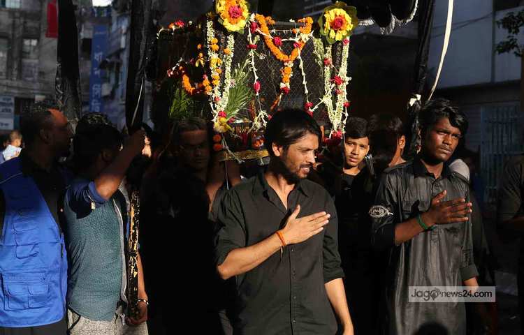 চাঁনখারপুল তাজিয়া মিছিলের মহড়া। ছবি: মাহবুব আলম
