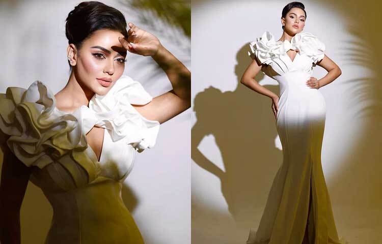 শ্বেতশুভ্র ভিনটেজ আমেজের গাউনে চোখ ধাঁধানো রূপে অভিনেত্রী নুসরাত ফারিয়া। ছবি: নুসরাত ফারিয়ার ফেসবুক থেকে