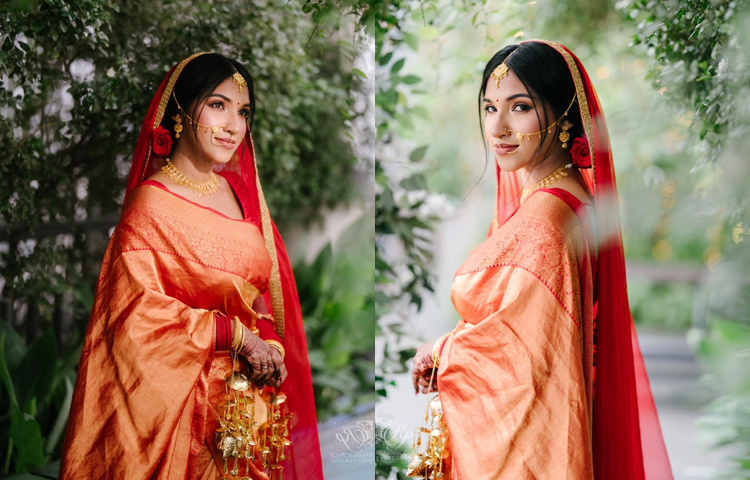 বিয়েতে লাল বেনারসি পড়েছিলেন জনপ্রিয় এই ইনফ্লুয়েন্সার।