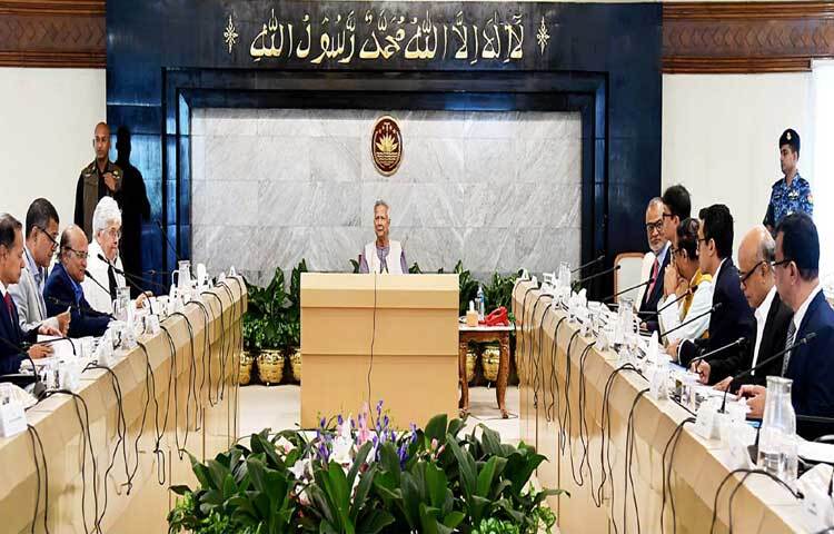 প্রধান উপদেষ্টা প্রফেসর মুহাম্মদ ইউনূস ঢাকার তেজগাঁওয়ে তার কার্যালয়ে কোরিয়ান ইপিজেডের গভর্নিং বোর্ডের সভায় সভাপতিত্ব করেন। ছবি: পিআইডি