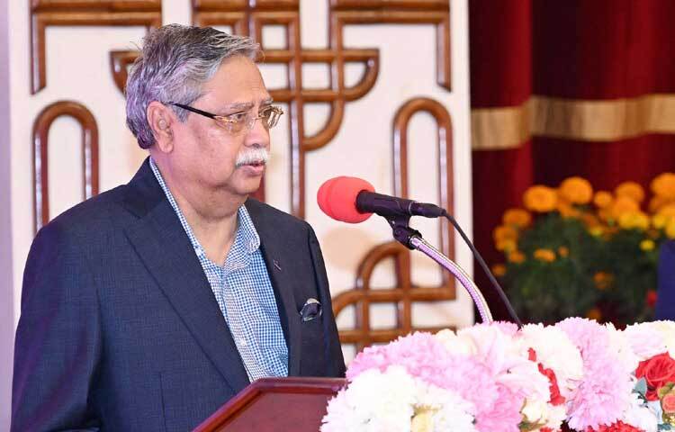 বঙ্গভবনে দরবার হলে ‘শুভ বড়দিন-২০২৪’ উপলক্ষে শুভেচ্ছা বিনিময় অনুষ্ঠানে বক্তৃতা করেন রাষ্ট্রপতি মো.সাহাবুদ্দিন। ছবি: পিআইডি