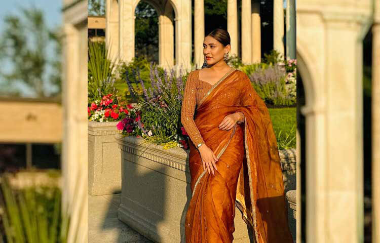 সম্প্রতি শাড়ি পড়া বেশকিছু ছবি শেয়ার করেছেন এই অভিনেত্রী। ছবি: ফেসবুক থেকে