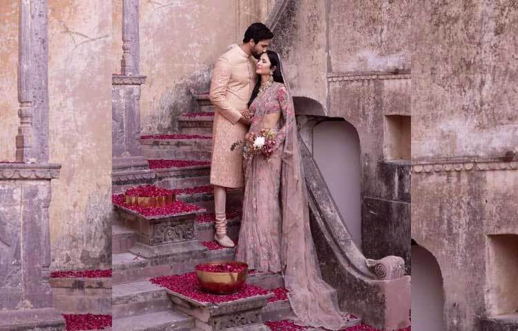 বিয়ের সাজে দারুণ লাগছিল এই রোমান্টিক দম্পতিকে। ছবি: ইনস্টাগ্রাম