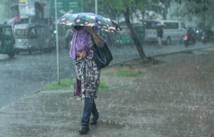 কেউ রিকশা ছেড়ে হেঁটে ফিরেছেন, কেউ ছাতা না থাকায় দৌড় দিয়েছেন আশ্রয়ের খোঁজে; তবে সবার মুখেই ছিল প্রশান্তির হাসি।