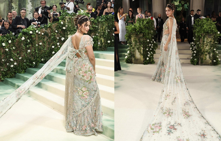 শাড়িটির আঁচল ছিল ২৩ ফুট লম্বা। মেট গালায় এটা ছিল আলিয়া ভাটের দ্বিতীয় উপস্থিতি।