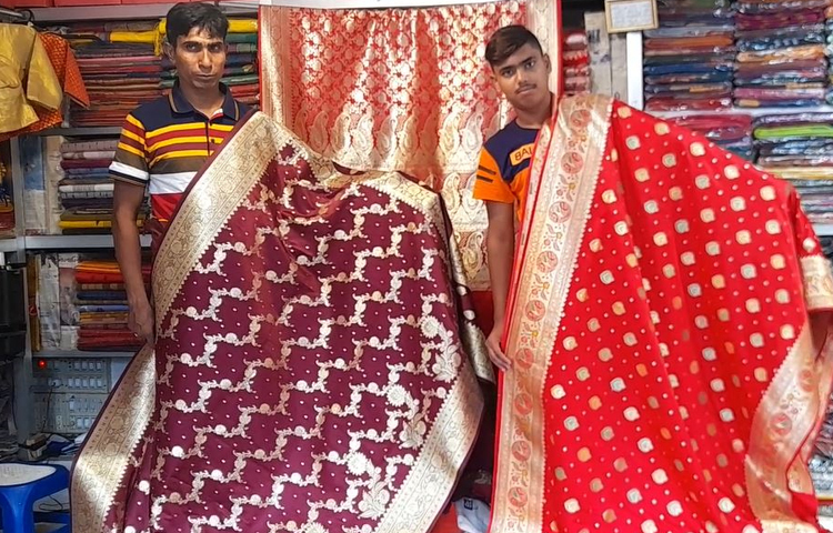 ঈদকে ঘিরে বেনারসী পাড়ায় কোনো প্রাণচাঞ্চল্যতা নেই। ছবি: শেখ মহসীন