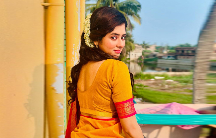 শুধু পোশাক নয়, তার সঙ্গে মেকআপ, গয়না, চুলের স্টাইল সবই হয় পরিপূর্ণভাবে মিলেমিশে। এই রাজকীয়তায় কখনও দেখা যায় কাঁচা সিঁদুরে স্নিগ্ধতা, কখনও লাল টিপে বাঙালিয়ানার গর্ব।