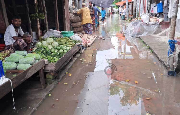 হঠাৎ করে পানির তীব্রতা বেড়ে প্লাবিত হয়েছে বাগেরহাটের নিম্নাঞ্চল। ছবি: জাগো নিউজ