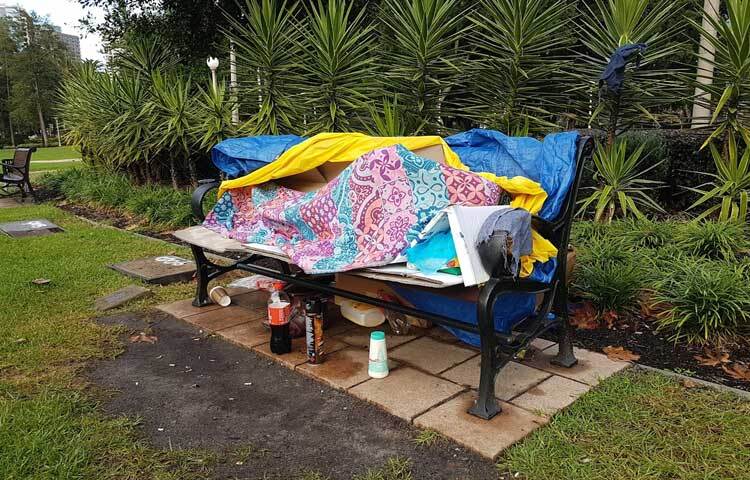 সকালে উঠে অফিস যাওয়ার তাড়া নেই পার্কের উম্মুল মানুষদের। সিডনির হাইডপার্কে সব সময়ই দেখা যায় তাদের। ছবি: মো. ইয়াকুব আলী