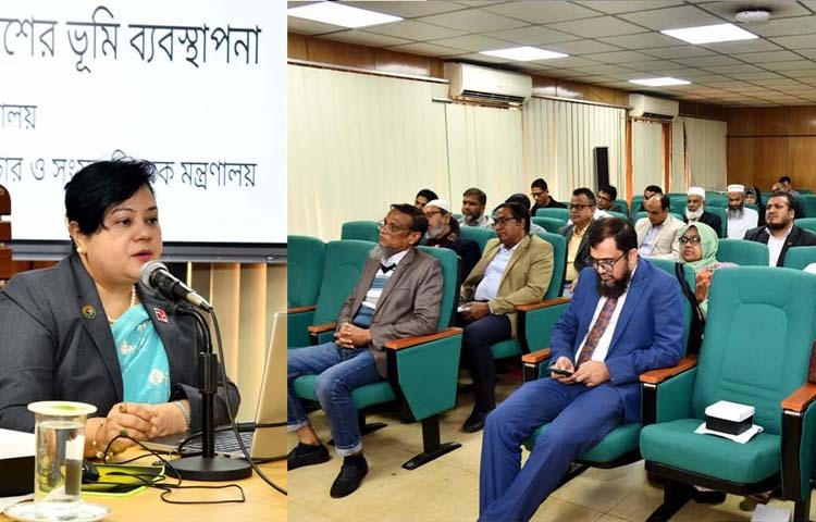 তথ্য ও সম্প্রচার মন্ত্রণালয়ের অতিরিক্ত সচিব ফারাহ শাম্মী আজ সচিবালয়ে তথ্য অধিদপ্তরের সম্মেলন কক্ষে ‌‘মামলা পরিচালনায় সহায়ক আইন-কানুন ও কৌশল’ বিষয়ক ৬ দিনব্যাপী কর্মশালার তৃতীয় দিনে সেশন পরিচালনা করেন। ছবি: পিআইডি