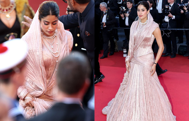 বেনারসে হাতে বোনা রিয়েল টিস্যু দিয়ে তৈরি এই স্কার্ট ও করসেটে ছিল হ্যান্ড-ক্রাশড টেক্সচার, যা কাপড়ে এক আলাদা সৌন্দর্য যোগ করেছে। এর সঙ্গে যুক্ত ছিল তাহিলিয়ানির সিগনেচার ড্রেপ ডিজাইন, যা পোশাকটিকে দিয়েছে ভাস্কর্যের মতো গঠন এবং এক ধরনের নান্দনিক চলন।