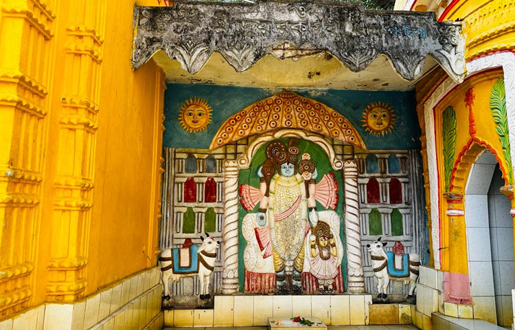 ১২টি শিব মন্দিরের প্রতিটির অভ্যন্তরে আছে গণেশের চিত্র, নম শিবায় ও শ্রী গণেশয় দেবায় নম, বিভিন্ন দেব-দেবীর কাহিনী চিত্র এবং রাজলক্ষণ-সীতা, হনুমান ও মা কালীর প্রতিমা। ছবি: আব্দুল্লাহ হেল বাকী