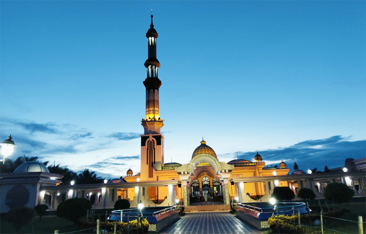 অনেক ভ্রমণপিপাসু রাতে মসজিদটির অনন্য আলোকসজ্জা দেখতে আসেন। ইলেকট্রিক লাইটগুলোর সজ্জা মসজিদের প্রতিটি অংশকে আলাদা করে তোলে ধরে। এটি শুধু ধর্মীয় অনুভূতির জায়গা নয়, একটি স্থাপত্যশৈলীর নিদর্শন ও সৌন্দর্যপিপাসুর জন্য বিশেষ আকর্ষণ। ছবি: এম আই সিয়াম মৃধা