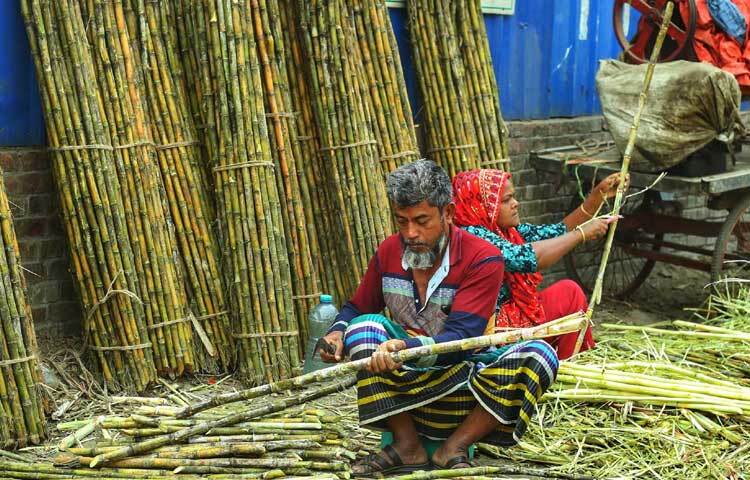 প্রস্তুত আখ ব্যবসায়ীরা। পসরা সাজিয়ে বসেছেন তারা।