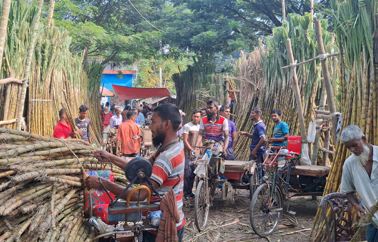 বাজার সমিতি জানায়, রোববার ও বৃহস্পতিবার ১৫ থেকে ২০ লাখ টাকার আখ বিক্রি হয় এ বাজারে। চাষিদের থেকে পাইকারদের হাত ঘুরে এ আখ চলে যায় দেশের বিভিন্ন স্থানে। প্রতি একশ আখ পাইকারি মান ও আকার ভেদে ৩ হাজার থেকে ৫ হাজার টাকা পর্যন্ত বিক্রি হয়।