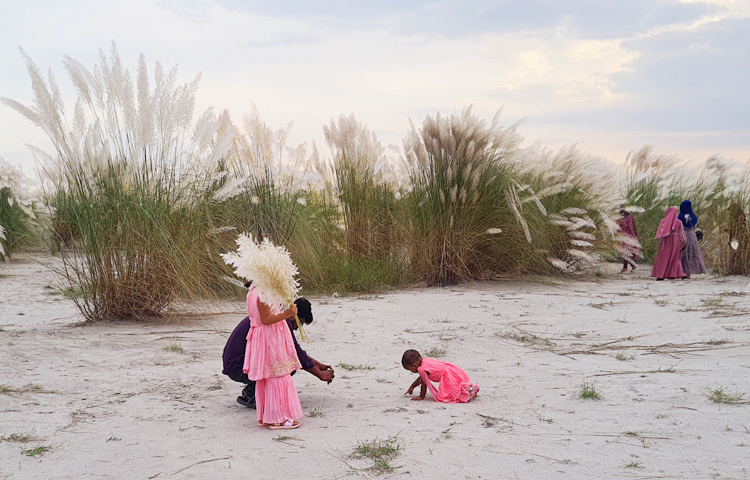 আশপাশের বিভিন্ন বয়সের মানুষ এই কাশবনে বেড়াতে এসেছেন। কেউ মুঠোফোনে ছবি তুলছেন। কেউ আবার দু-চারটি কাশফুল ছিঁড়ে তোড়ার মতো তৈরি করছেন। আশপাশের শিশুরা কাশবনে খেলায় মেতে উঠেছে। ছবি: এম এ মালেক