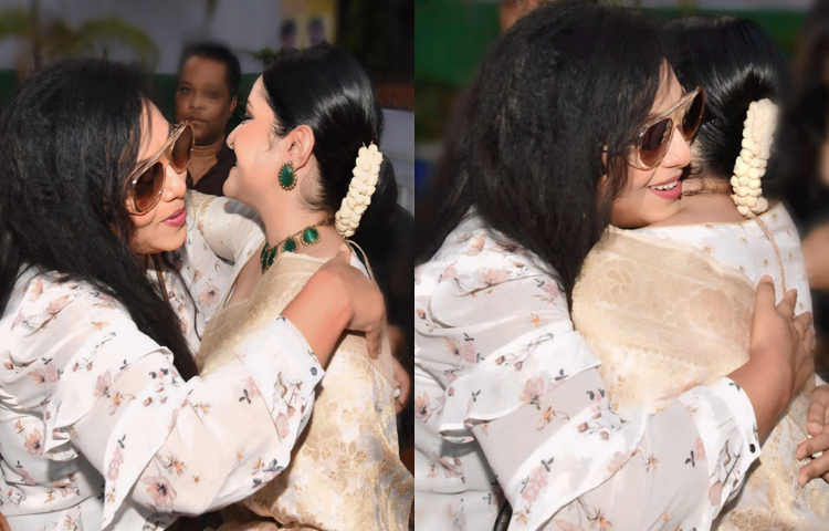 একে অন্যকে জড়িয়ে ধরে প্রকাশ করেছেন সুপ্ত ভালোবাসা। ছবি: পরীমণির ফেসবুক থেকে