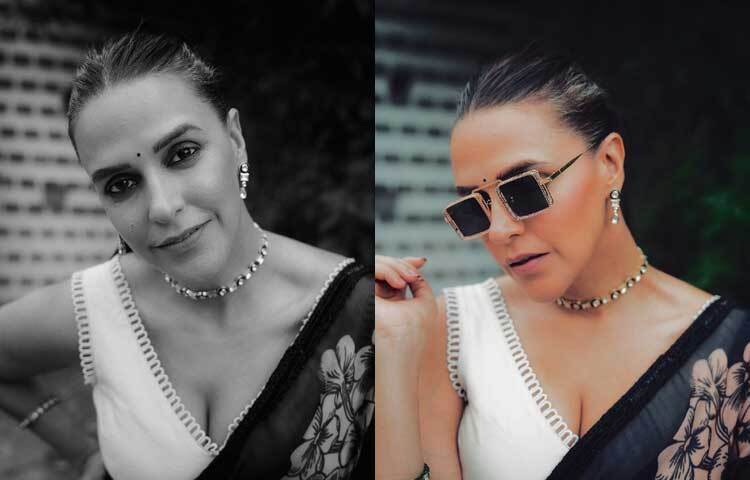 শাড়ির সঙ্গে কালো সানগ্লাস তার সৌন্দর্যকে বাড়িয়ে তুলেছে। ছবি: ইনস্টাগ্রাম