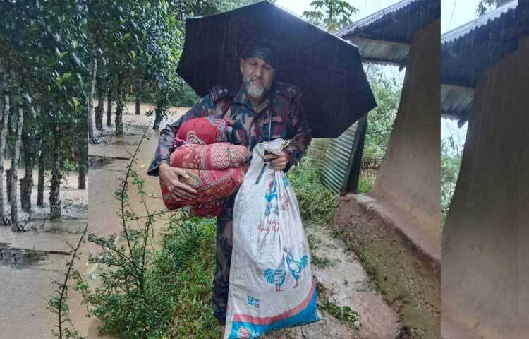 এরই মধ্যে বন্যায় ক্ষতিগ্রস্ত ২০০টি অসহায় পরিবারের মাঝে ত্রাণসামগ্রী বিতরণ করা হয়েছে। ছবি: তৌহিদুজ্জামান তন্ময়