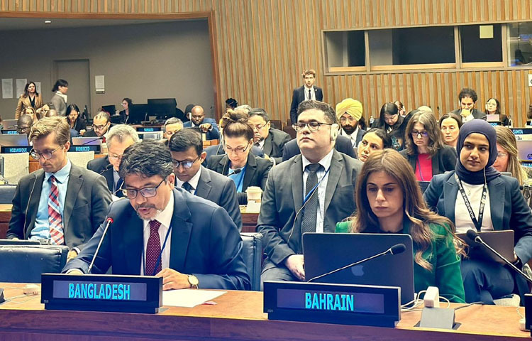 পররাষ্ট্র সচিব মো. জসীম উদ্দিন গতকাল নিউইয়র্কে জাতিসংঘ সাধারণ পরিষদের ৭৯তম অধিবেশনে বক্তৃতা করেন। ছবি: পিআইডি