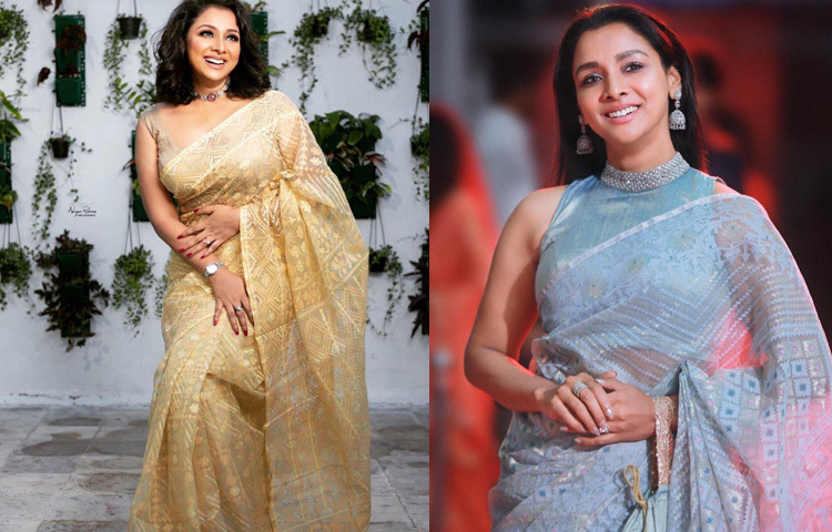 অভিনেত্রী রুনা খানের জামদানি প্রেম কারোরই অজানা নয়। তার পছন্দের পোশাক এই শাড়ি।