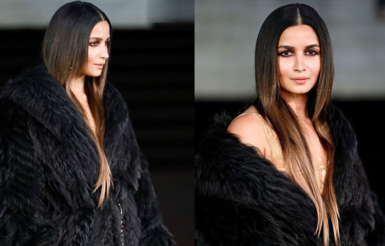 আলিয়ার সাজের কেন্দ্রবিন্দু ছিল গুচির কালো ফার কোট। ড্রপড শোল্ডার ও ওভারসাইজড কাটে তৈরি এই কোটে ফুটে উঠেছে সাহসী অথচ এলিগ্যান্ট স্টাইল।