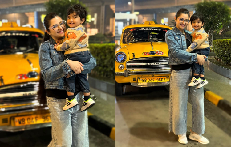 এখন সে গাড়ি নিয়ে খুব খেলে। তার সব গাড়ির ভেতর ওই ট্যাক্সি টাও তার বেশ পছন্দের একটা। এবার সে যখন সত্যি ট্যাক্সি দেখলো খুব এক্সাইটেড হয়ে আমাকে বোঝানোর চেস্টা করছিলো ‘আরে এটা তো আমি চিনি! এটা দিয়ে তো আমি খেলি’ হিহি। ছবি: পরীমণির ফেসবুক থেকে