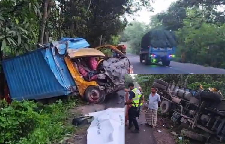 নাটোরে পৃথক সড়ক দুর্ঘটনায় দুজন নিহত হয়েছেন। আহত হয়েছেন আরও ১৬ জন। ছবি: রেজাউল করিম রেজা
