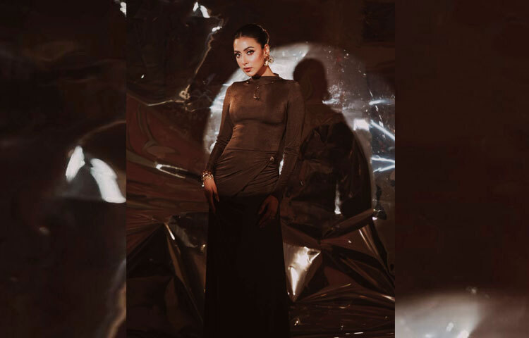 ঝলমলে আলোয় ধরা দেওয়া মিম পরেছেন ডার্ক চকলেট-ব্রাউন শিয়ার বডি-ফিটেড ড্রেস, যা শীতের শুরুতেই পার্টি-লুকের আদর্শ বাছাই হতে পারে। হালকা মোটা ফেব্রিকের এই ড্রেস সিলুয়েটকে ধরে রাখলেও অপ্রয়োজনীয় ভার যোগ করেনি। শীতল ঠান্ডা বাতাসে এমন ফিটেড আউটফিট শরীরের উষ্ণতা বজায় রাখে, আবার গ্ল্যামারও হারায় না।