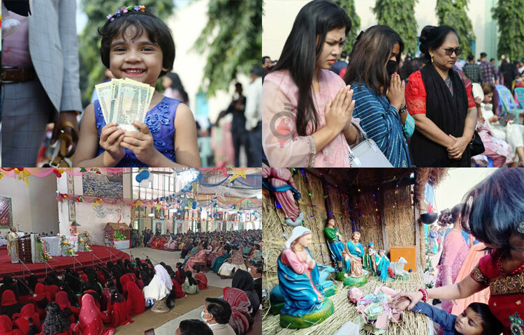 বিশ্বের অন্যান্য দেশের মতো বাংলাদেশেও উৎসবমুখর পরিবেশে দিনটি উদযাপন করা হচ্ছে। রাজধানীর তেজগাঁও হোলি রোজারিও চার্চে সকাল থেকেই ভিড় করছেন খ্রিষ্ট ধর্মাবলম্বীরা। ছবি: মাহবুব আলম