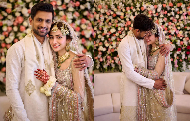 সানা ও শোয়েব তাদের ‘নিকাহ’ অনুষ্ঠানের ছবিগুলো শেয়ার করে ক্যাপশনে লেখেন, ‘আলহামদুলিল্লাহ, আমরা তোমাদের জুটি হিসেবেই বানিয়েছি।’  ছবি: সংগৃহীত