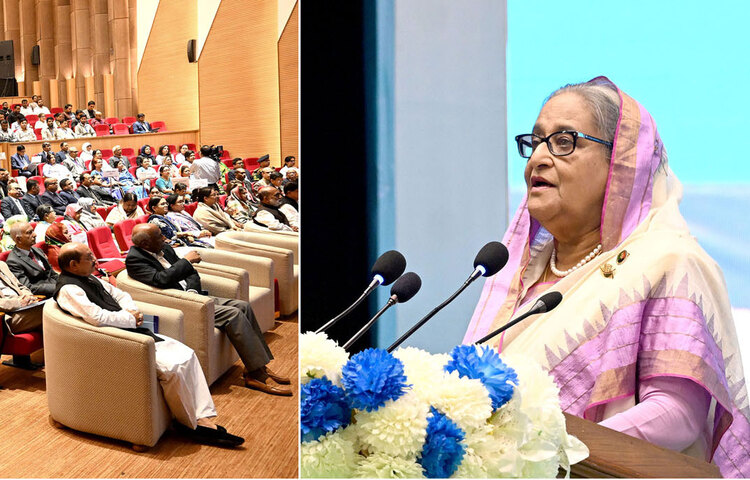 সরকার নারীর ক্ষমতায়ন এবং তাদের অধিকার নিশ্চিত করতে সম্ভব সব ধরনের ব্যবস্থা গ্রহণ করার কথা বলেছেন প্রধানমন্ত্রী শেখ হাসিনা। আজ ‘বেগম রোকেয়া দিবস ২০২৩’ এর অনুষ্ঠানে প্রধান অতিথির ভাষণে এ কথা বলেন তিনি। ছবি: ইয়াসিন কবির জয়