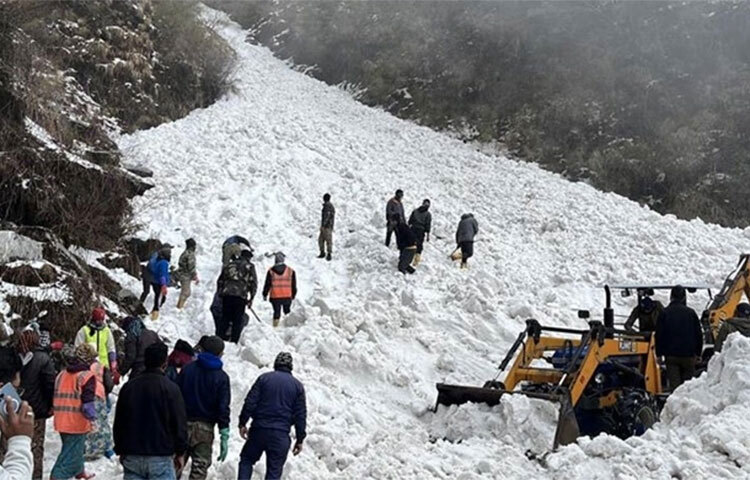ভারতের সিকিমের নাথু লা মাউন্টেন পাস এলাকায় বড় তুষারধসের খবর পাওয়া গেছে। এ ঘটনায় বহু পর্যটক সেখানে আটকা পড়তে পারে বলে আশঙ্কা করা হচ্ছে। প্রতিবেদনে বলা হয়েছে, ঘটনাস্থলে এরই মধ্যে উদ্ধার কার্যক্রম শুরু হয়েছে। ধারণা করা হচ্ছে, তুষারধসের সময় সেখানে অন্তত ১৫০ পর্যটক ছিল। ছবি: সংগৃহীত