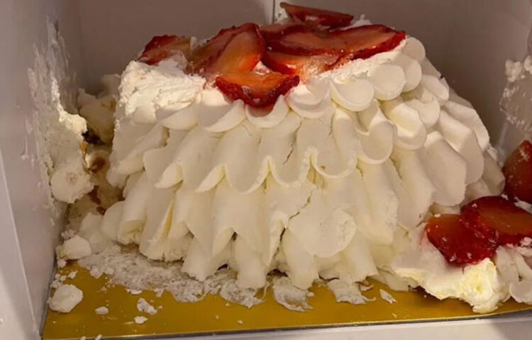 ক্রিসমাসে গ্রাহকদের যে কেক সরবরাহ করা হয়েছিল তার মধ্যে অনেকের কাছেই সঠিক ভাবে তা পৌঁছায়নি। গ্রাহকদের কাছে পৌঁছেছে ভাঙাচোরা কেকের টুকরা। বড়দিনে সরবরাহ করা স্ট্রবেরি ক্রিসমাস কেক সঠিক ভাবে না পৌঁছানোয় ক্ষমা চেয়েছে জাপানের একটি বিলাসবহুল ডিপার্টমেন্টাল স্টোর। ছবি: সংগৃহীত