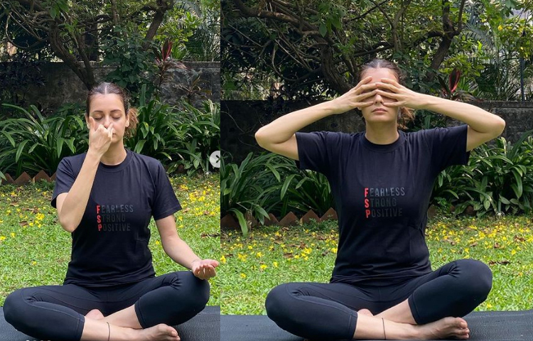 শুধু ওজন কমাতেই নয়, অভিনেত্রী দিয়া মির্জা বিশ্বাস করেন, নিজের শরীর ও মনকে একই সুতোয় বাঁধতে নিয়মিত ধ্যান ও যোগাসন করা উচিত। তার ধারণা, খোলা আকাশের নিচে, প্রকৃতির কোলে যোগাসন করলে সেটি বেশি ফলদায়ক। ছবি: সংগৃহীত