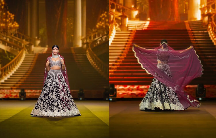 পোশাকটির নাম দেওয়া হয়েছে ‘ইনায়া ব্রাইডাল গারনেট লেহেঙ্গা’।