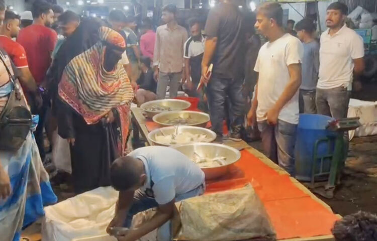 স্থানীয় ছাড়াও আশপাশের লোকজন ইলিশ কিনতে জড়ো হন। বাজারের তুলনায় এখানে মাছের দাম কিছুটা কমের কারণে পছন্দের ইলিশ কিনতে পেরে খুশি ক্রেতারা। তবে তুলনামূলক এবার ইলিশের আমদানি কম হলেও দাম খুব একটা বাড়েনি।