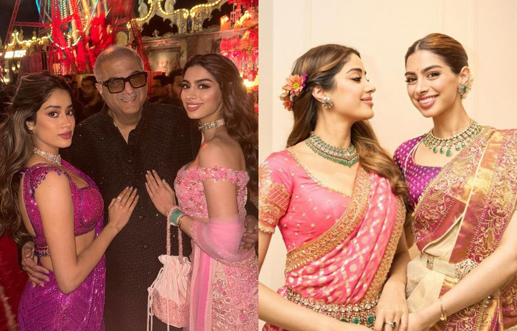 জাহ্নবী আর খুশি কাপুরও ছিলেন এই ধনকুবেরের ছেলের বিয়েতে। ছবি: ইনস্টাগ্রাম